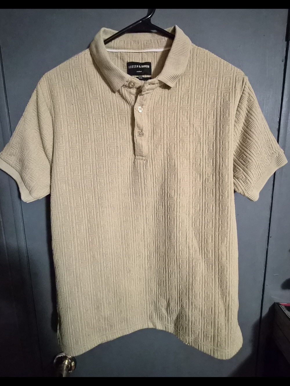 Beige Short-Sleeve Polo Shirt by Hudson & Barrow